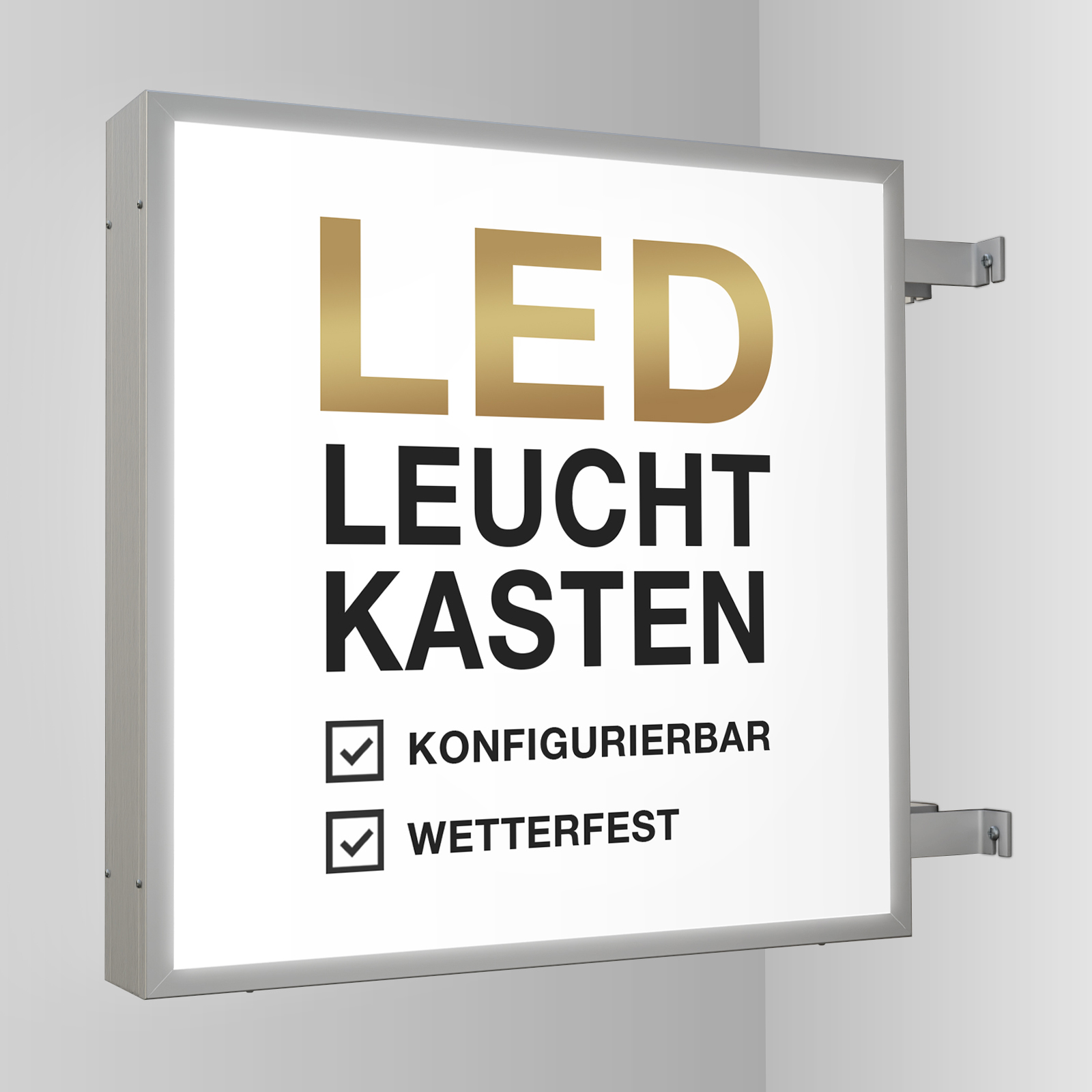 Leuchttransparent LED nach Maß, bis 3m Höhe, Scheibe, beidseitig, LED Leuchtkasten, Leuchtwerbung, Outdoor, Außenbereich